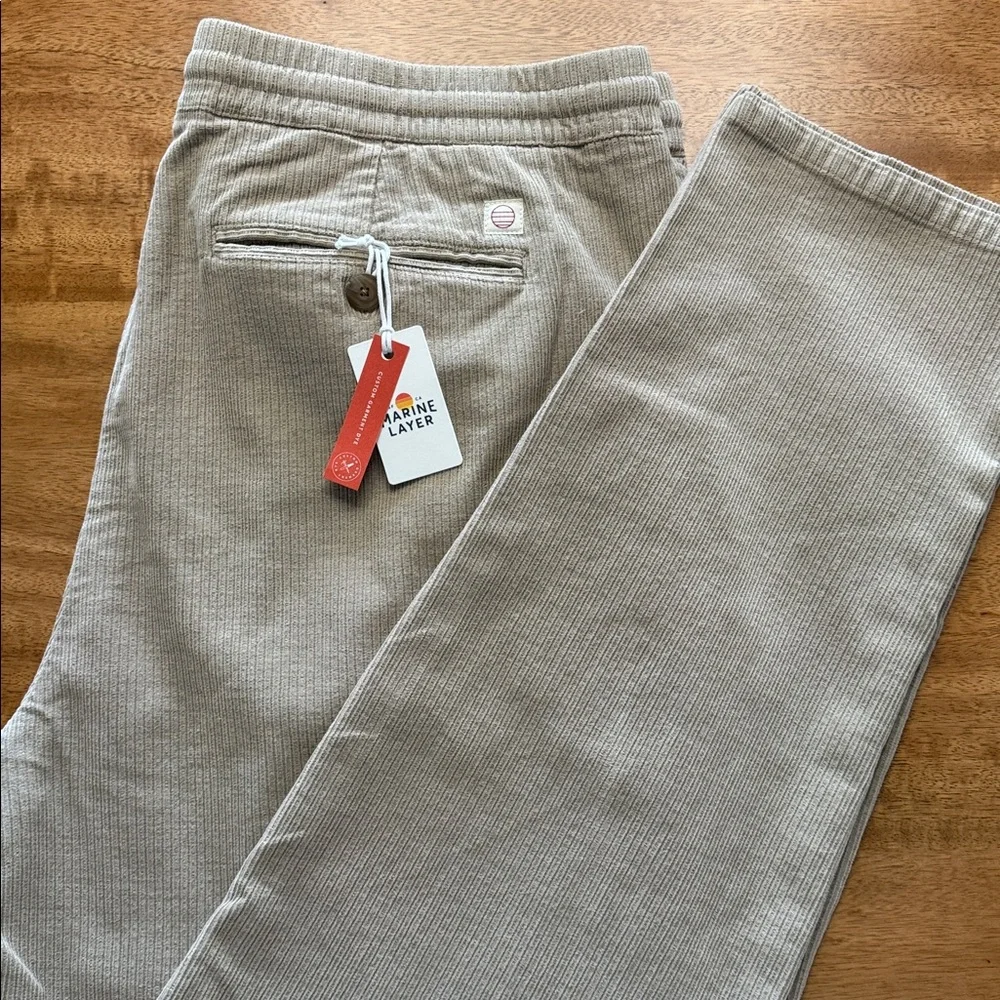 MARINE LAYER Saturday cord pant stone 98%Cotton #65 - Picture 7 of 9